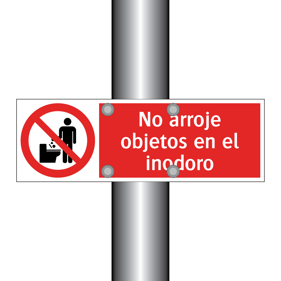 No arroje objetos en el inodoro