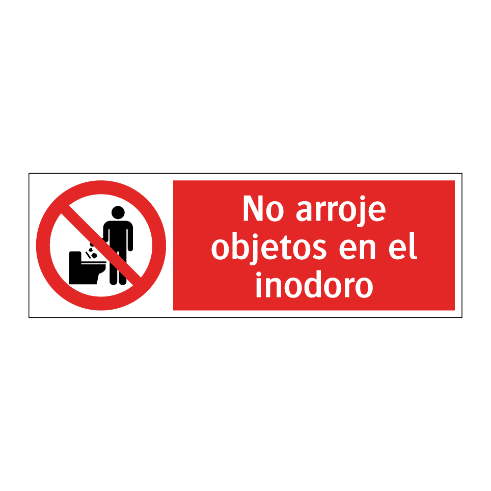 No arroje objetos en el inodoro