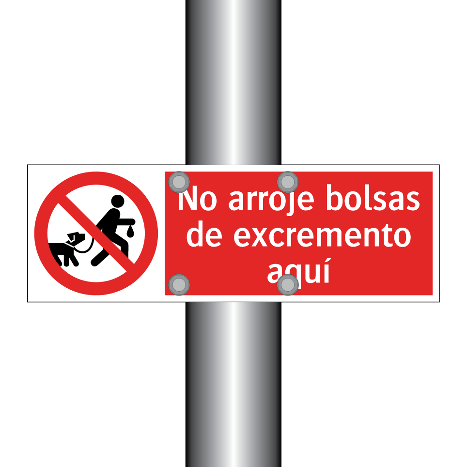 No arroje bolsas de excremento aquí