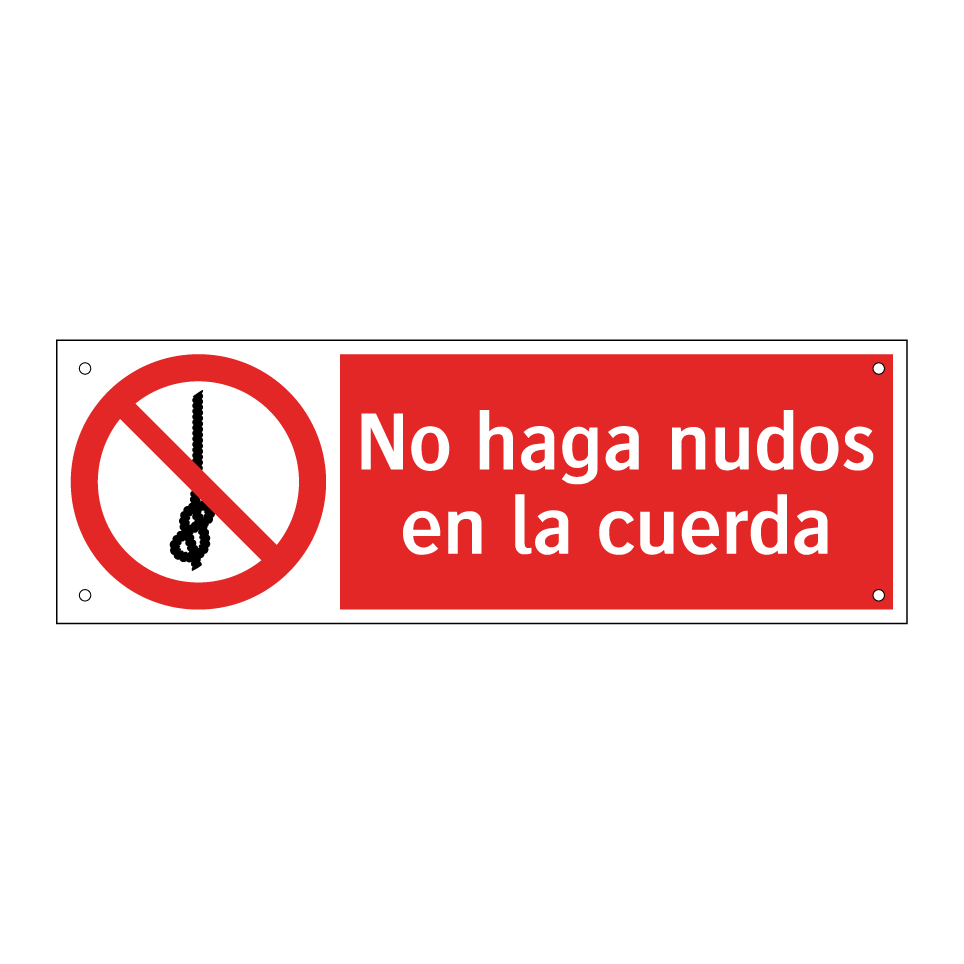No haga nudos en la cuerda
