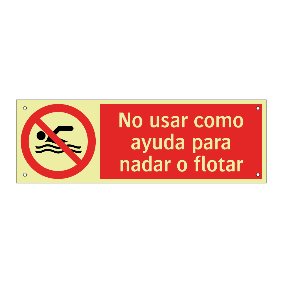 No usar como ayuda para nadar o flotar