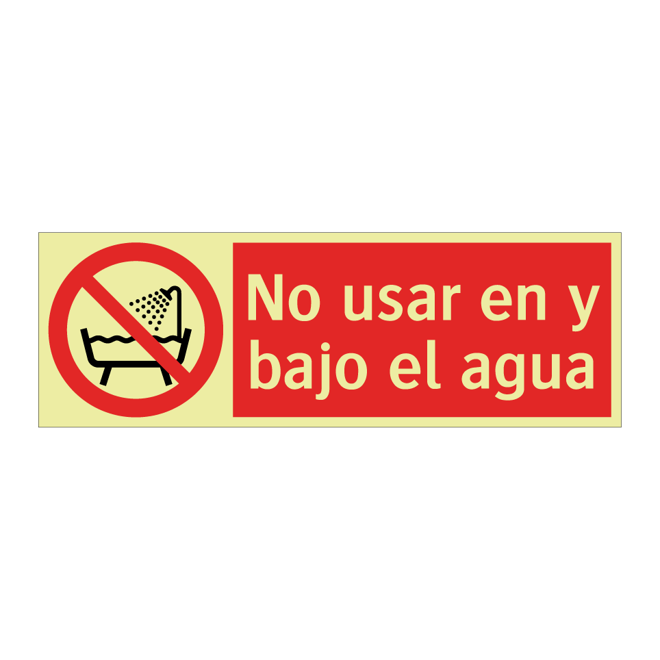 No usar en y bajo el agua