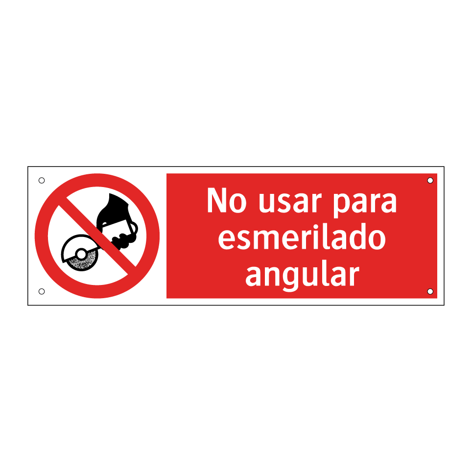 No usar para esmerilado angular