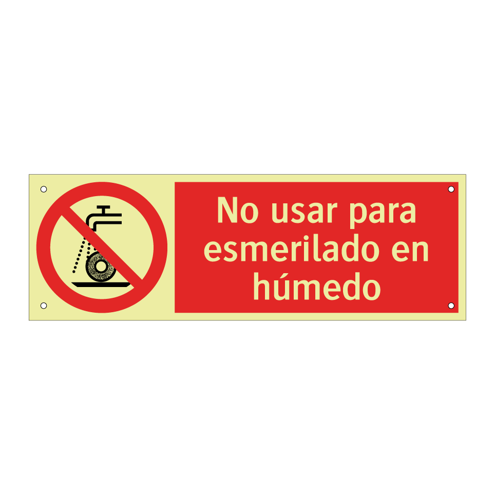 No usar para esmerilado en húmedo
