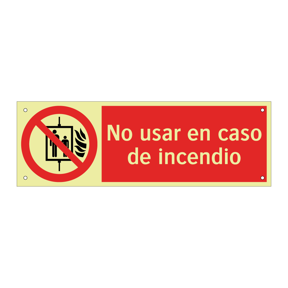 No usar en caso de incendio