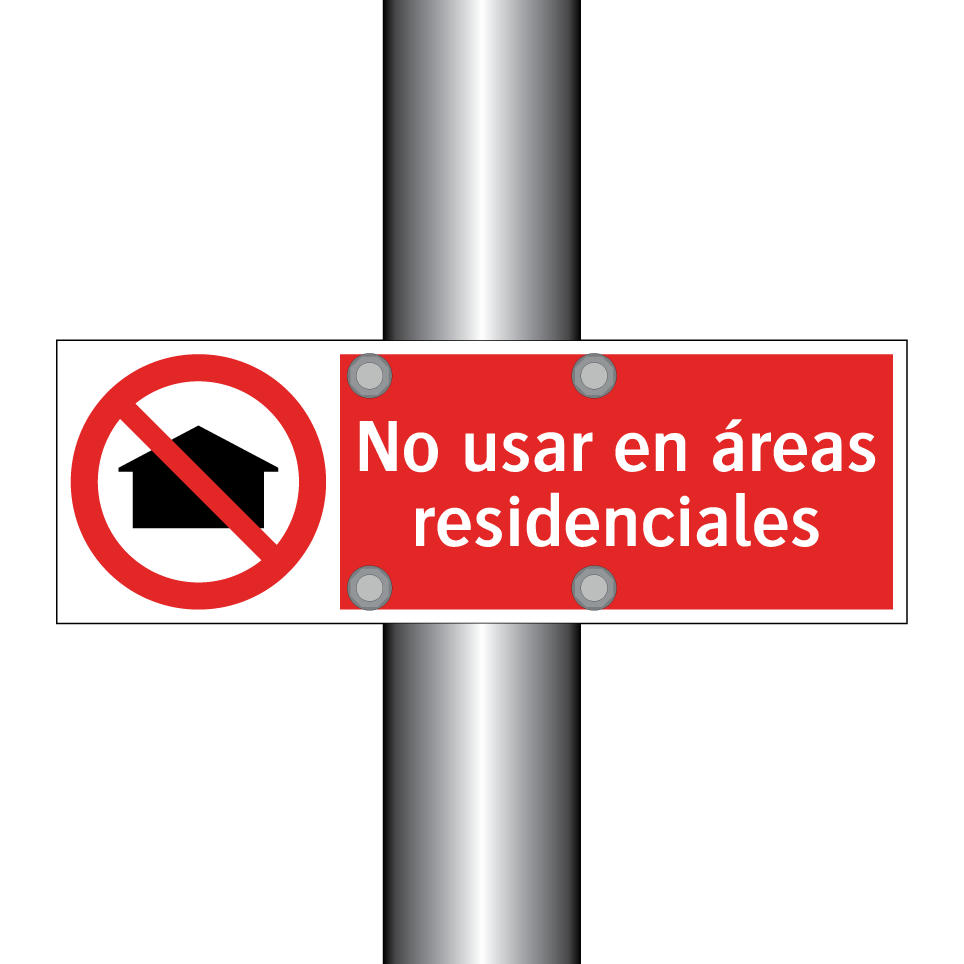 No usar en áreas residenciales