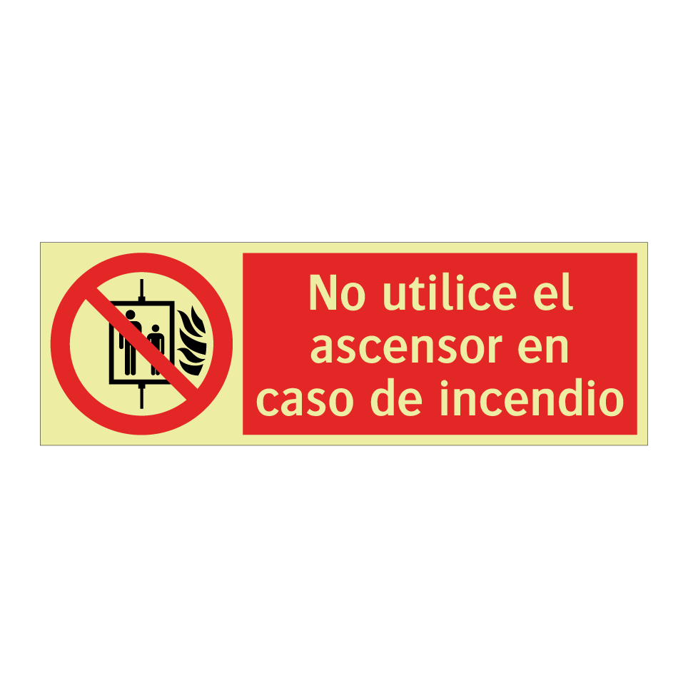 No utilice el ascensor en caso de incendio