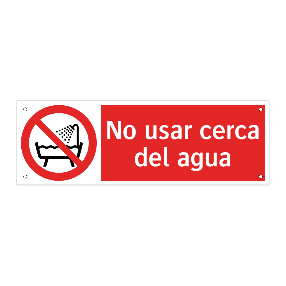 No usar cerca del agua