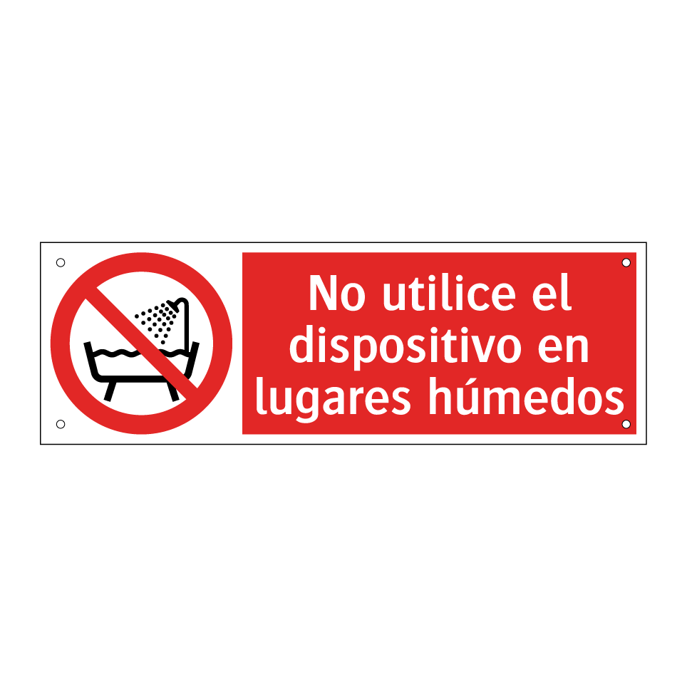No utilice el dispositivo en lugares húmedos