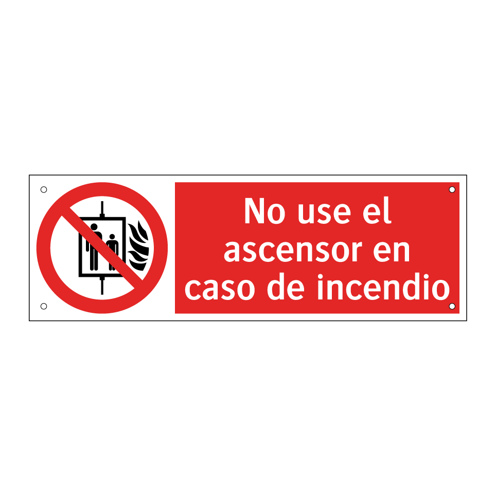 No use el ascensor en caso de incendio