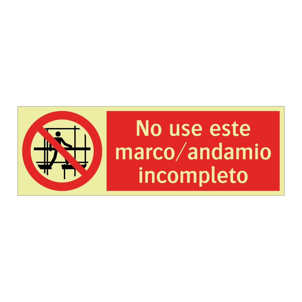 No use este marco/andamio incompleto