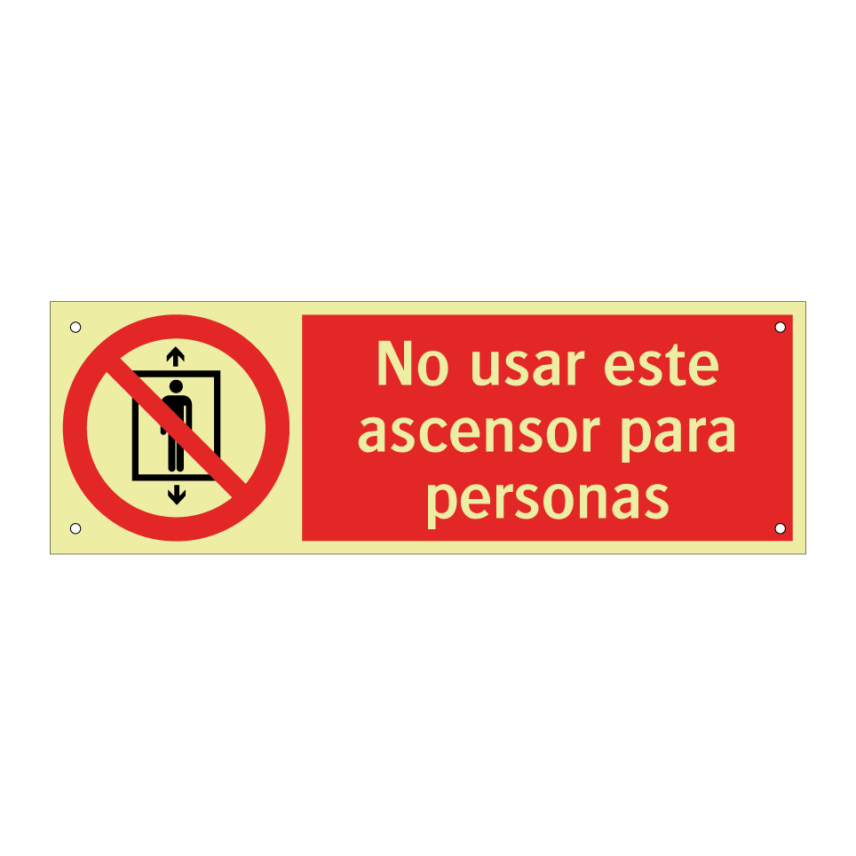 No usar este ascensor para personas