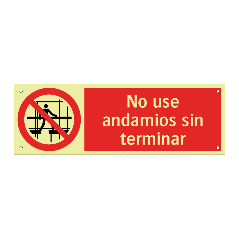 No use andamios sin terminar