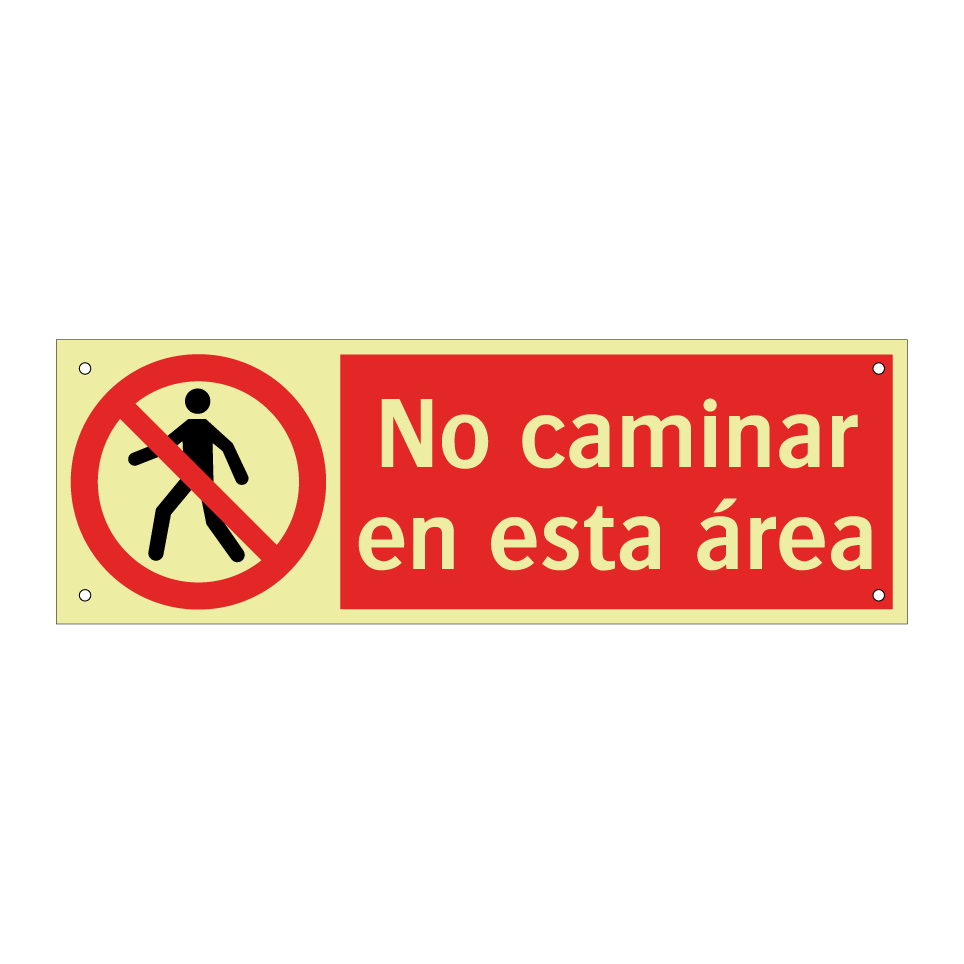 No caminar en esta área
