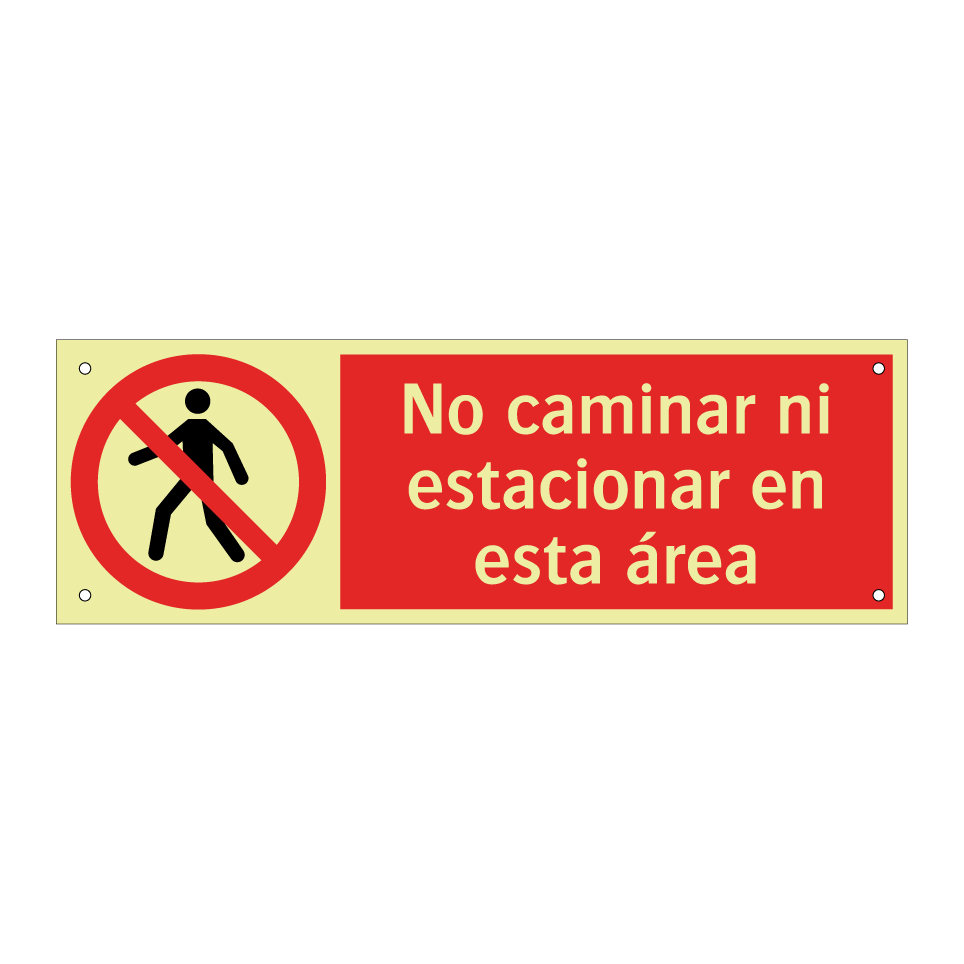 No caminar ni estacionar en esta área