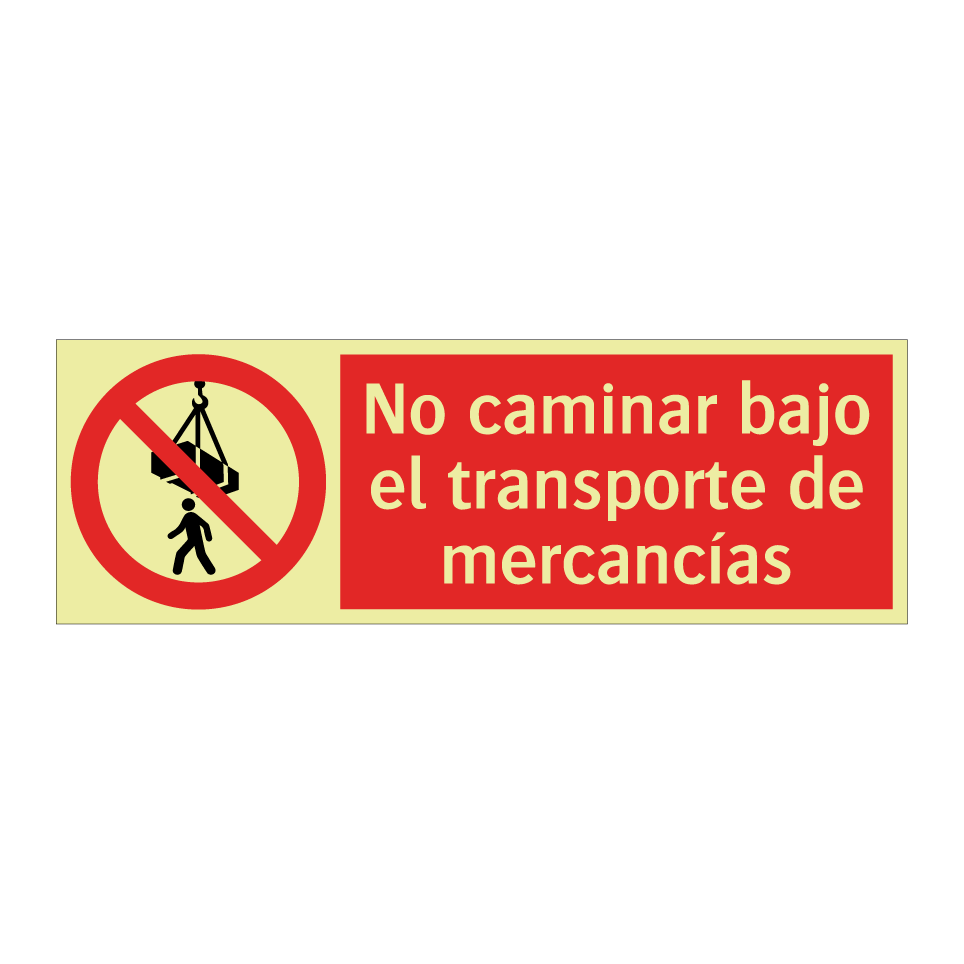 No caminar bajo el transporte de mercancías