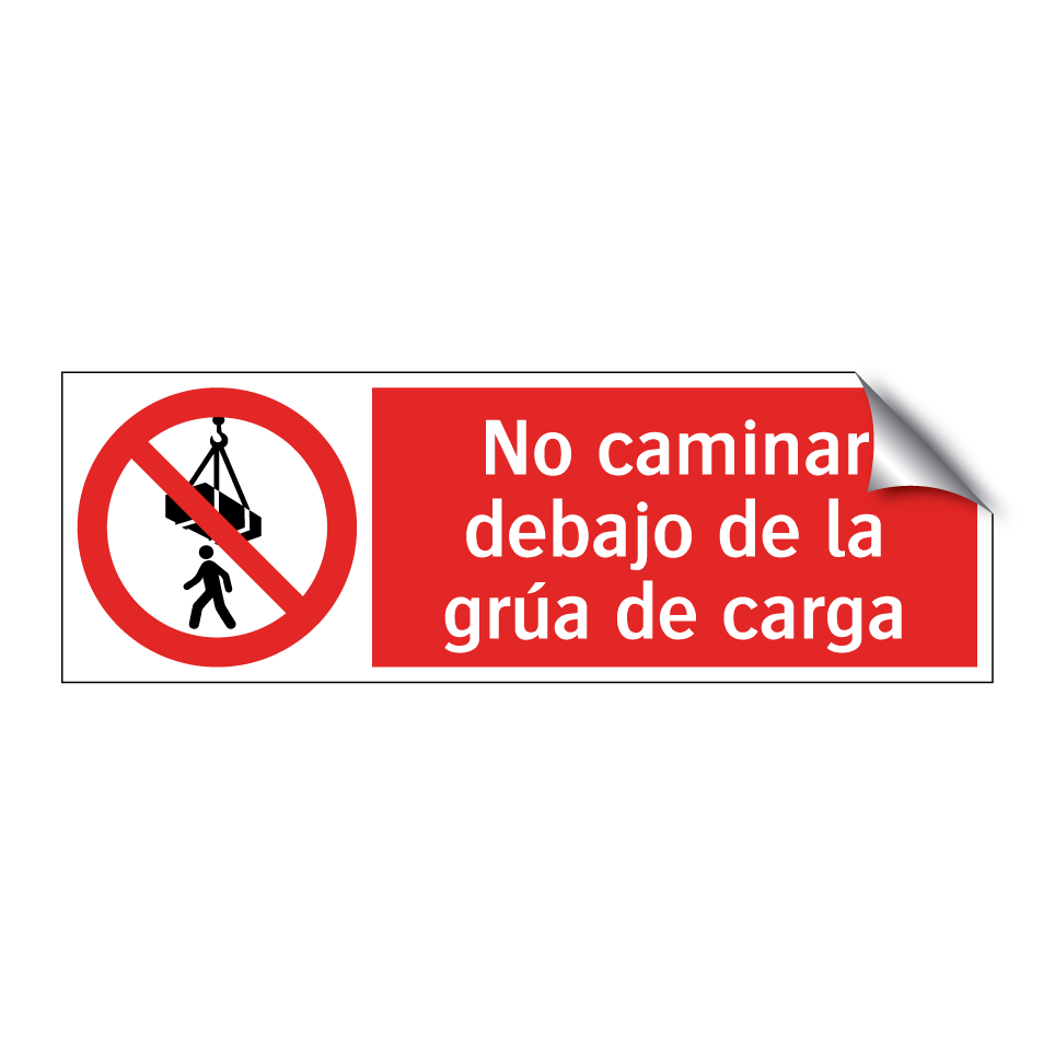 No caminar debajo de la grúa de carga