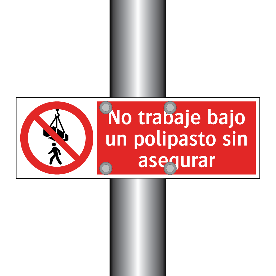 No trabaje bajo un polipasto sin asegurar