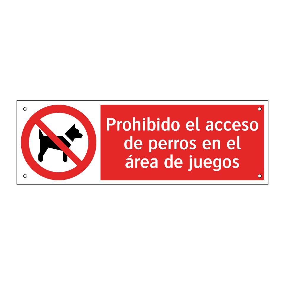 Prohibido el acceso de perros en el área de juegos