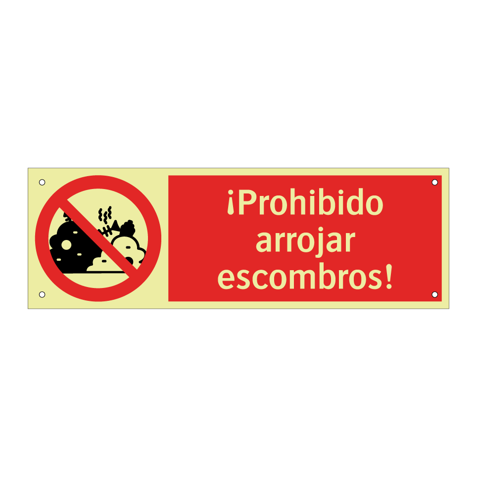 ¡Prohibido arrojar escombros!