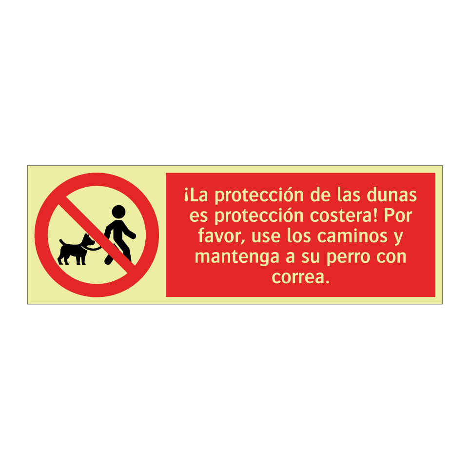 ¡La protección de las dunas es protección costera! Por favor, use los caminos y mantenga a su perro con correa.