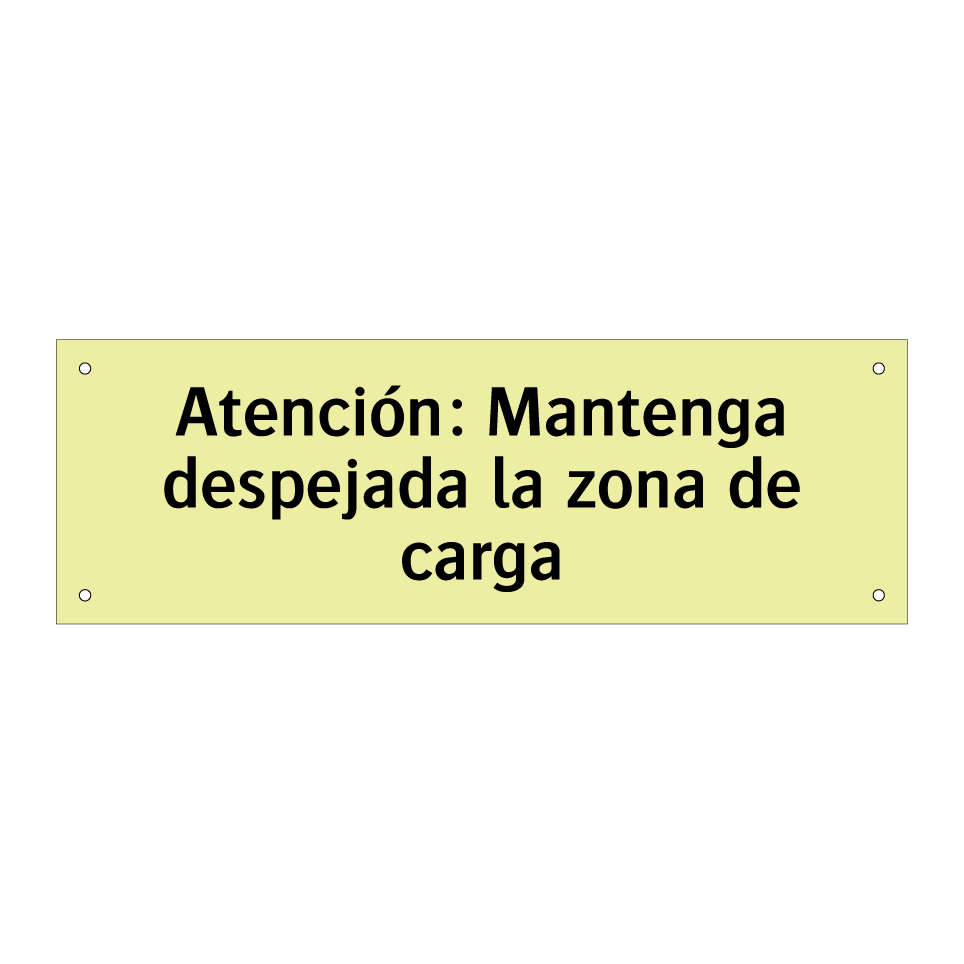 Atención: Mantenga despejada la zona de carga