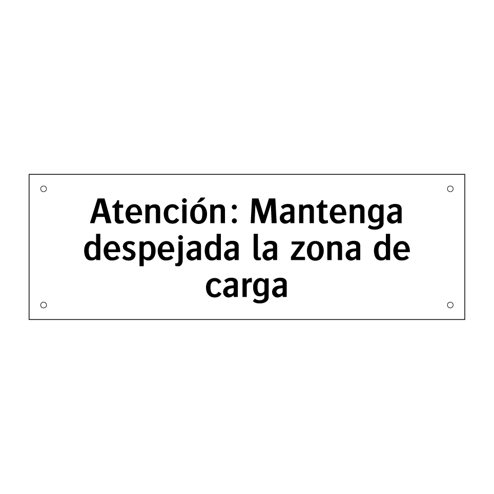 Atención: Mantenga despejada la zona de carga