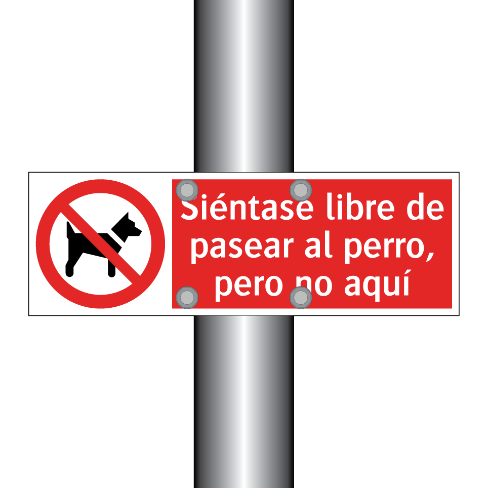 Siéntase libre de pasear al perro, pero no aquí