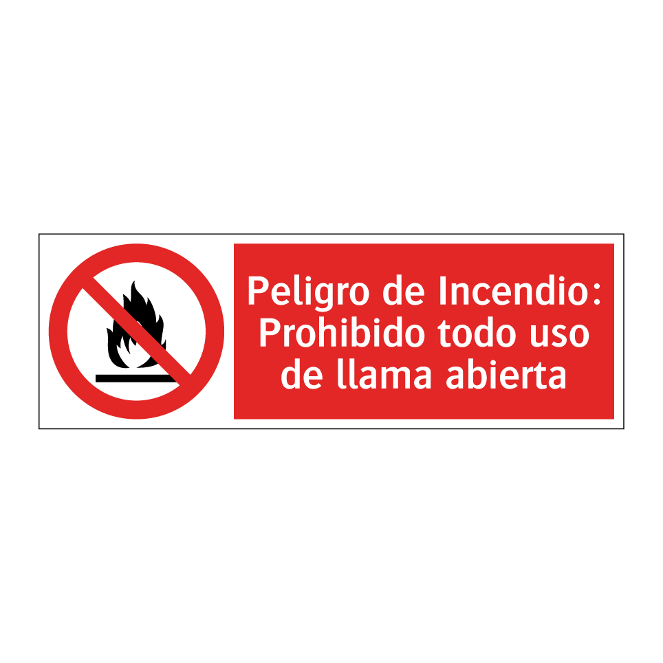 Peligro de Incendio: Prohibido todo uso de llama abierta