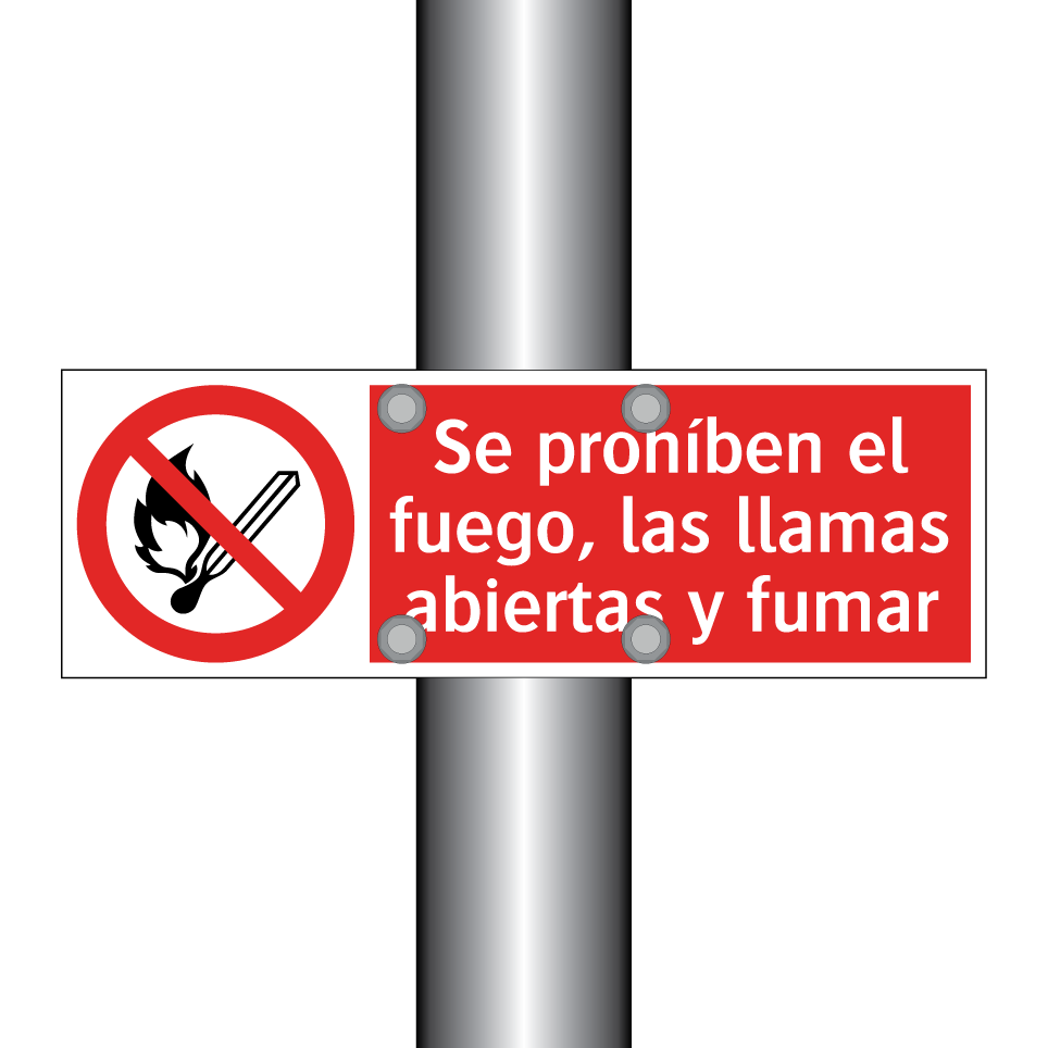 Se prohíben el fuego, las llamas abiertas y fumar