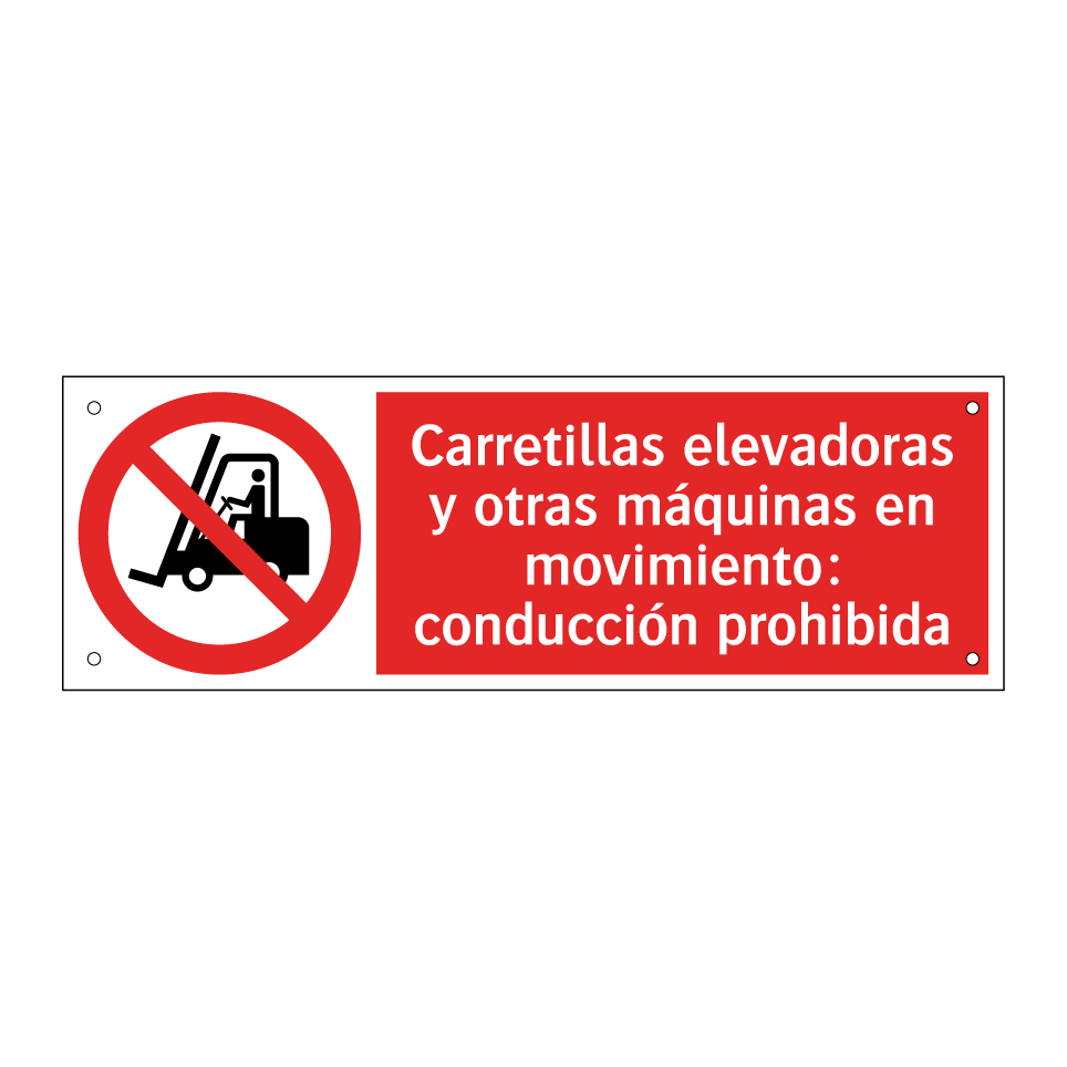 Carretillas elevadoras y otras máquinas en movimiento: conducción prohibida