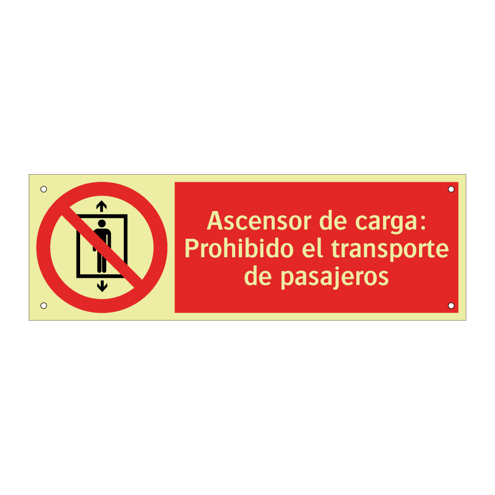 Ascensor de carga: Prohibido el transporte de pasajeros