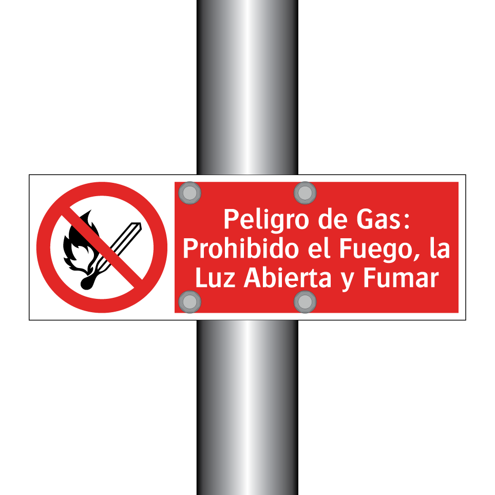 Peligro de Gas: Prohibido el Fuego, la Luz Abierta y Fumar