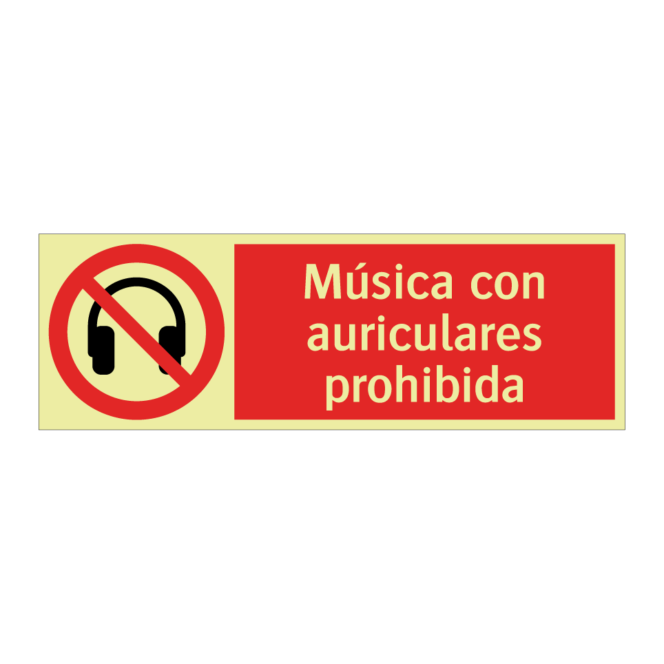 Música con auriculares prohibida