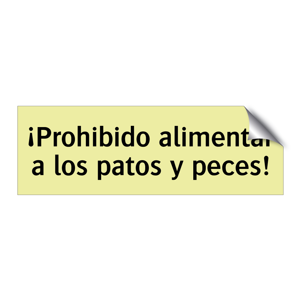 ¡Prohibido alimentar a los patos y peces!