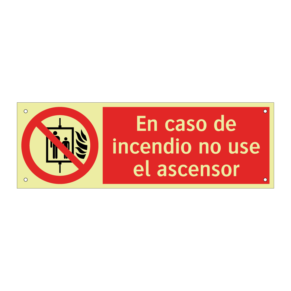 En caso de incendio no use el ascensor