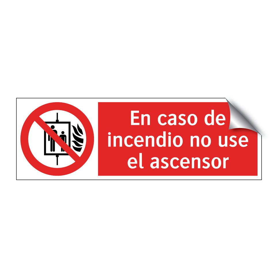 En caso de incendio no use el ascensor