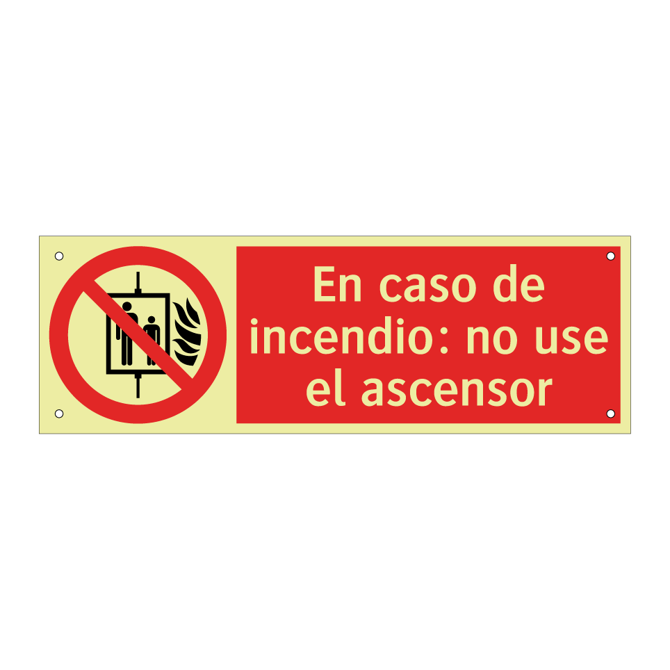 En caso de incendio: no use el ascensor
