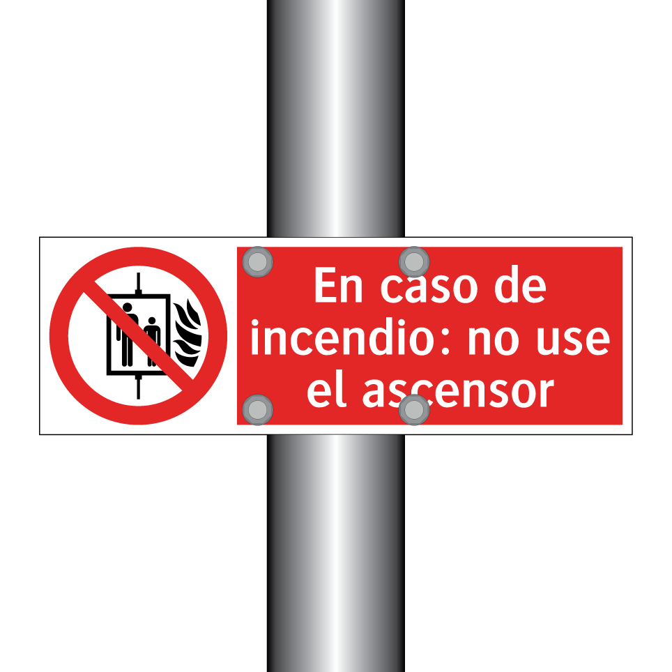 En caso de incendio: no use el ascensor