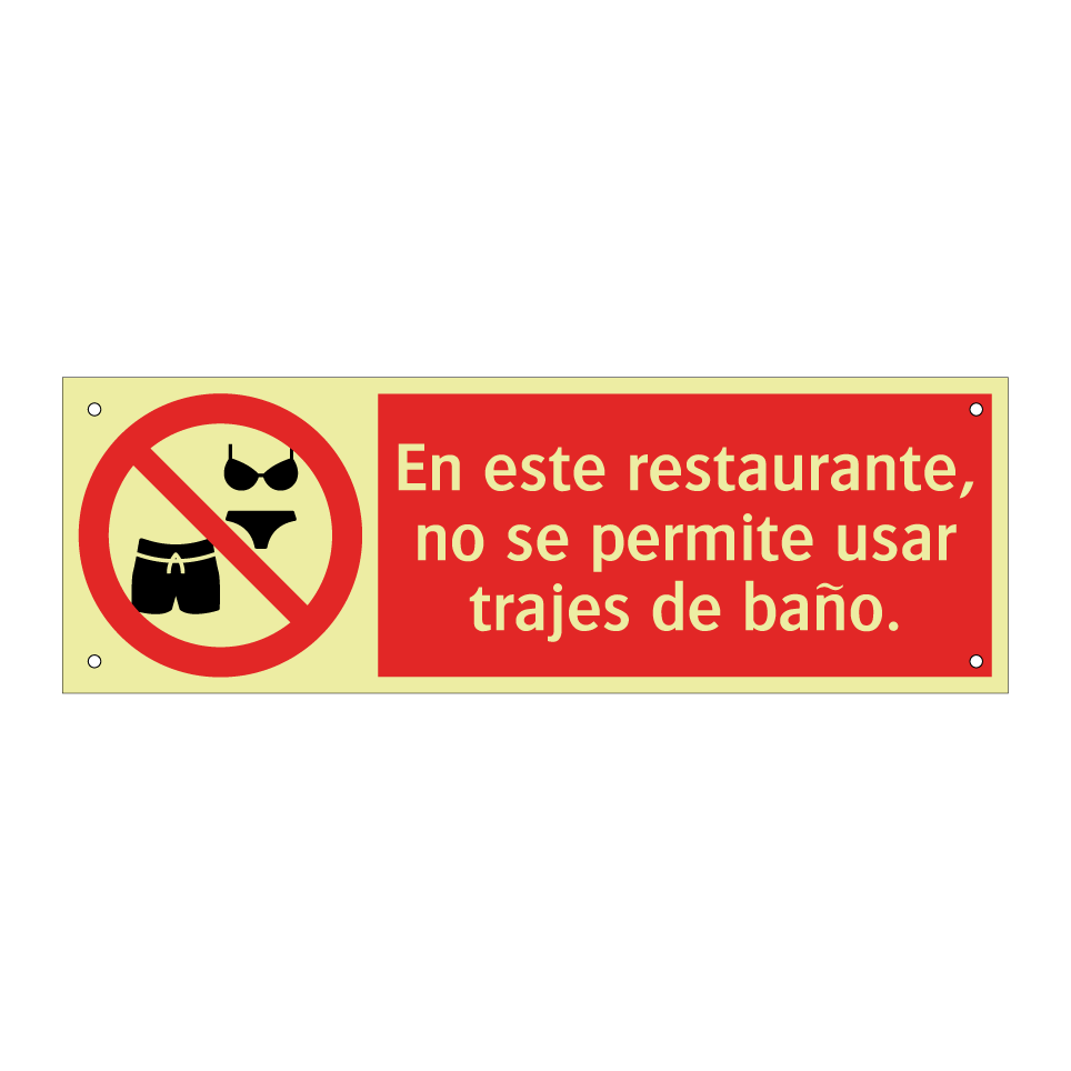 En este restaurante, no se permite usar trajes de baño.