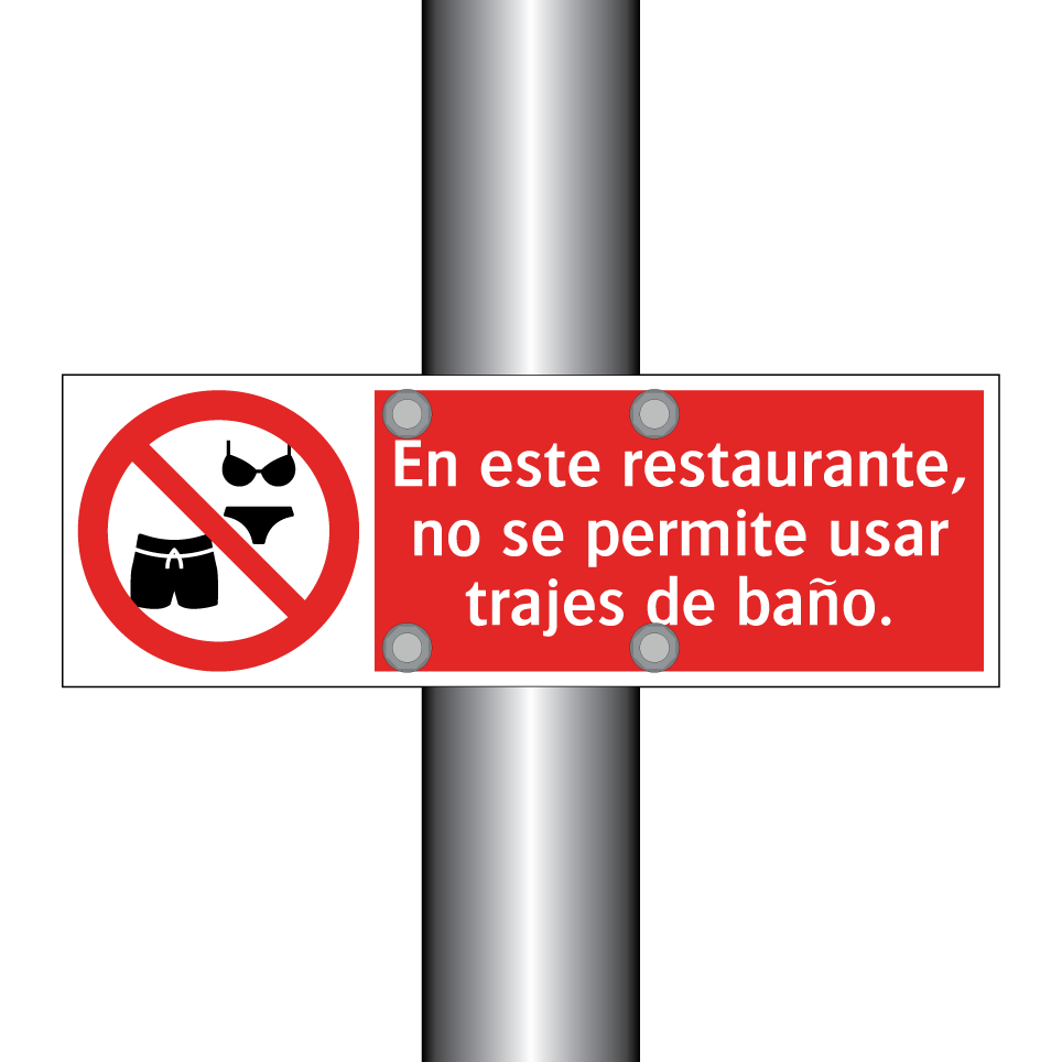 En este restaurante, no se permite usar trajes de baño.