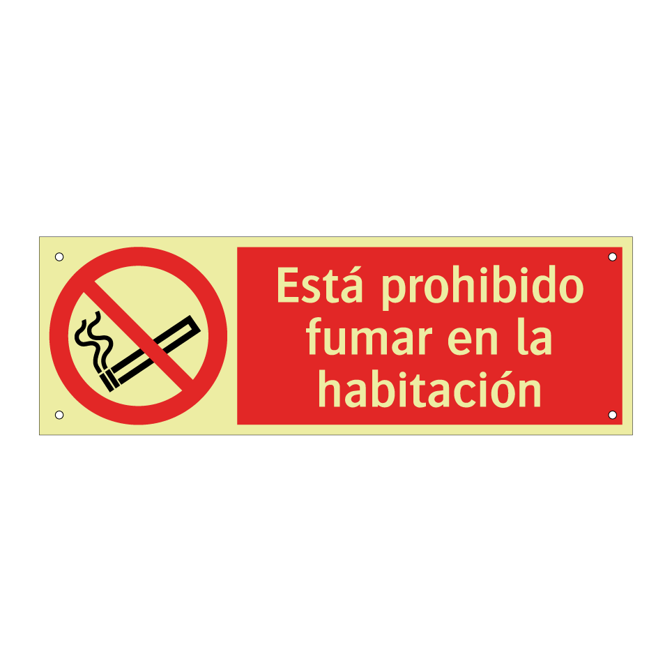Está prohibido fumar en la habitación