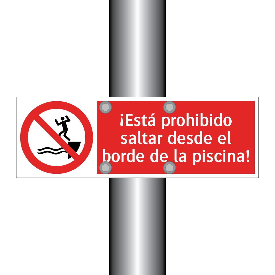 ¡Está prohibido saltar desde el borde de la piscina!