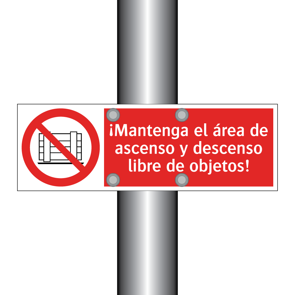 ¡Mantenga el área de ascenso y descenso libre de objetos!