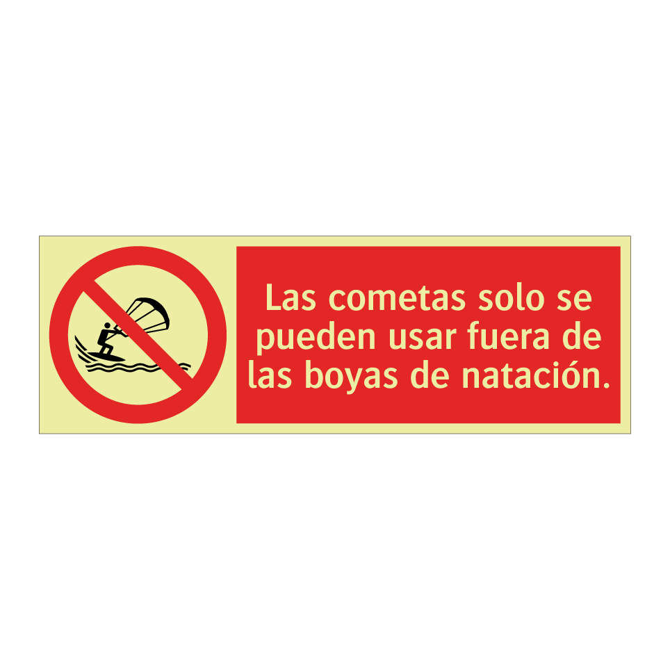Las cometas solo se pueden usar fuera de las boyas de natación.