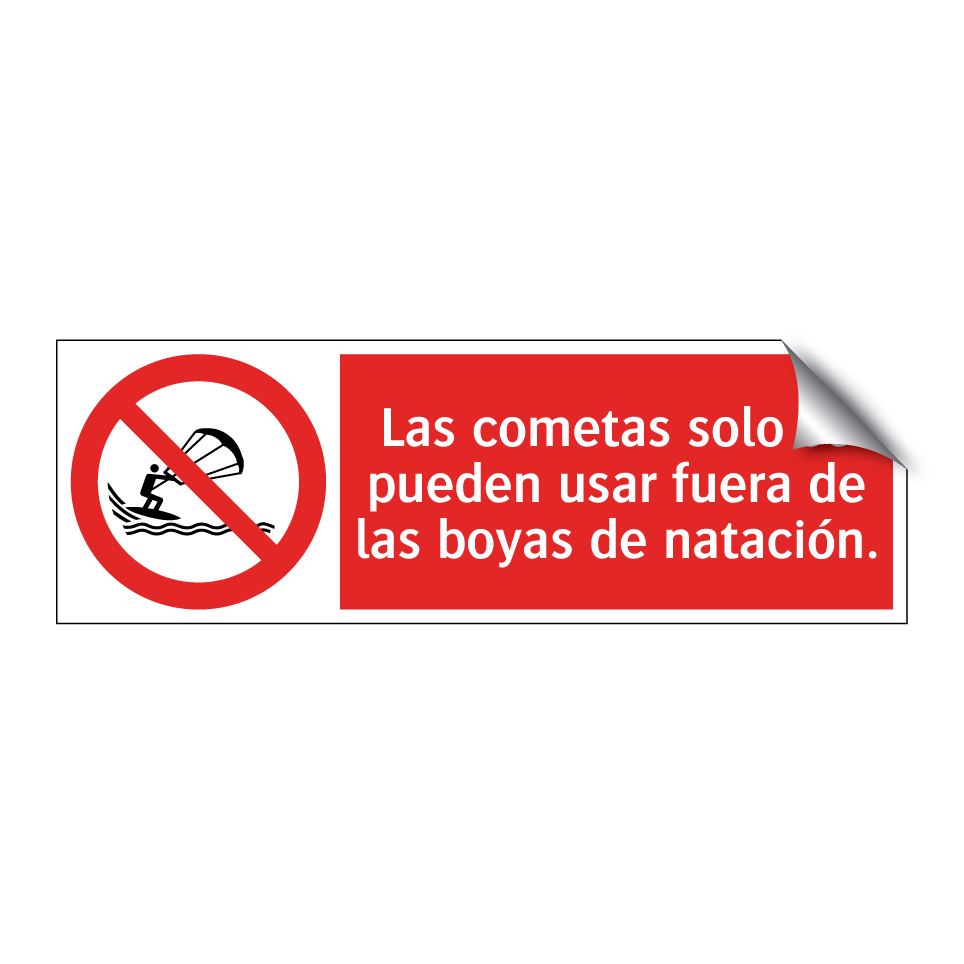 Las cometas solo se pueden usar fuera de las boyas de natación.