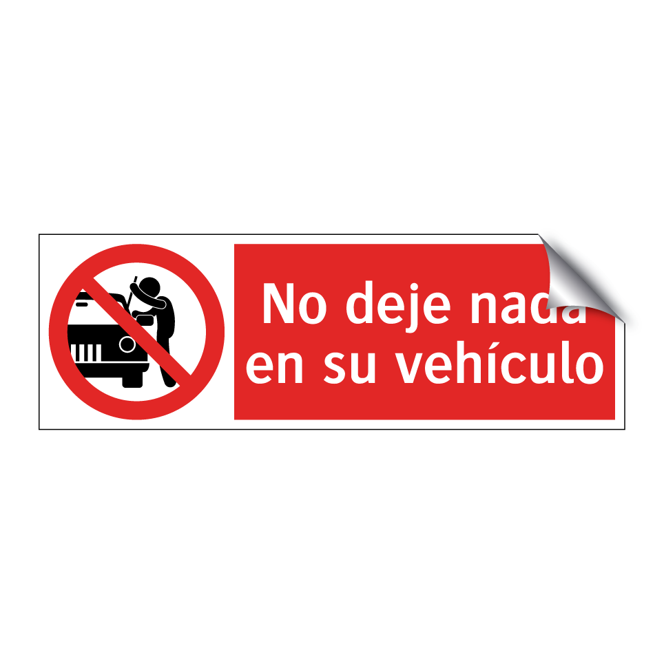 No deje nada en su vehículo