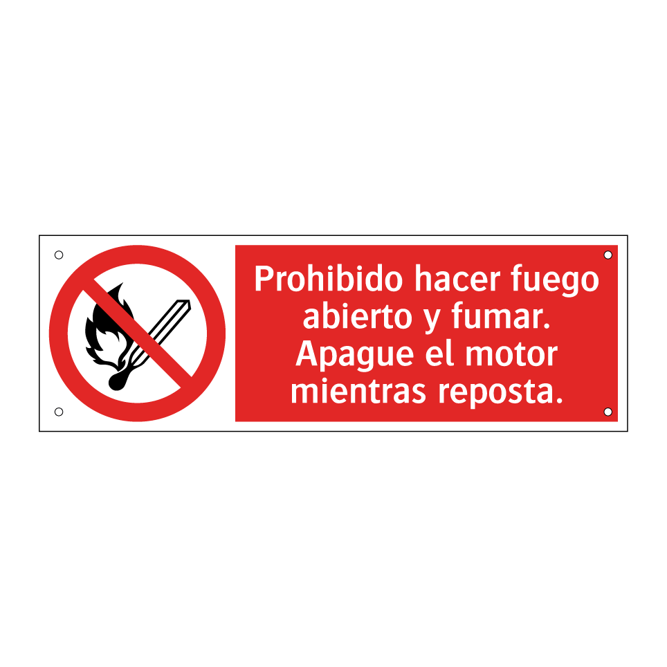 Prohibido hacer fuego abierto y fumar. Apague el motor mientras reposta.