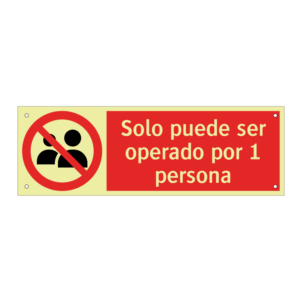 Solo puede ser operado por 1 persona