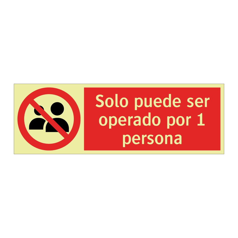 Solo puede ser operado por 1 persona